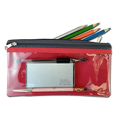 Image of Waterproof PVC Twin Pockets Zipper Closure Wash Bags Available in 3 Sizes (Small (13 x 22cm))