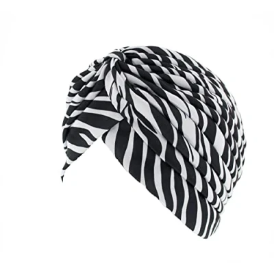 Image of Topkids Accessories Hair Turban Head Wrap, Sleep Cap, Scarf, Towel, Chemo Headwear for Women UK, Silk Wrap Sleeping (Zebra Animal Print)