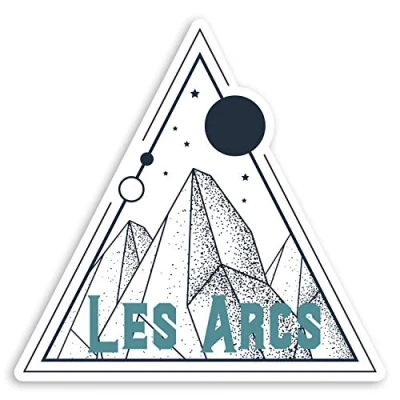 Image of 2 x 10cm Les Arcs France Vinyl Stickers Ski Snow Luggage Sticker #30590 (10cm Wide)