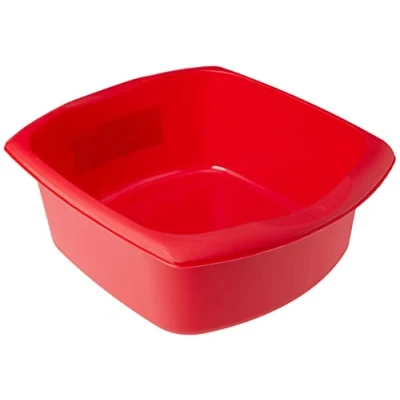 Image of Addis 508067 Rectangular Washing Up Bowl, Roasted Red, 9.5 Litre