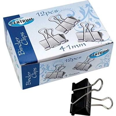 Image of JMS® 2 Pack x 12 Pcs 41 mm Binder Clip Bulldog Grip Steel Foldback Office Paper Clips
