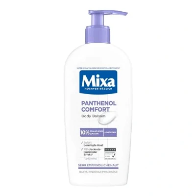 Image of Mixa Panthenol Body Lotion, Itch Relieving and Soothing Balm, with Vegetable Glycerin, for Sensitive, Sensitive Skin, Reduces Itching, Comfort, 250 ml