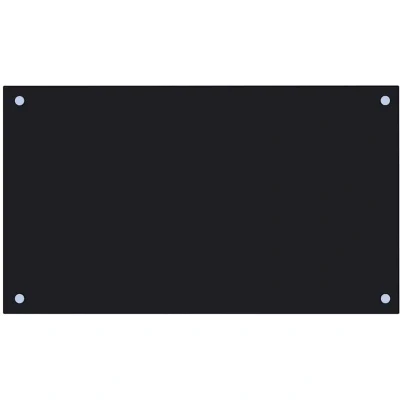 Image of vidaXL Kitchen Backsplash Heat resistant Scratch Decor Wall Panel System Tile Splash Guard Black 70x40cm Tempered Glass