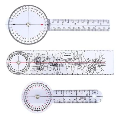 Image of Goniometer, 3Pcs 6/8/10inch Medical Goniometer Ruler 360 Degree Protractor Angle Joint Measuring Spinal