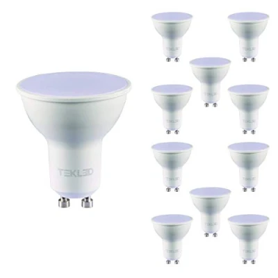 Image of TEKLED® GU10 LED Bulbs Energy Saving 7W Light Bulb 50W Halogen Spotlight Equivalent 120 Wide Beam Angle MR16 3000K 560LM NONDIMMABLE 10 Pack Warm White