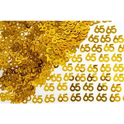 Image of 28g Gold 65th Birthday Confetti Foil Metallic Glitz Table Scatter Sprinkles Age Bday Party Decorations