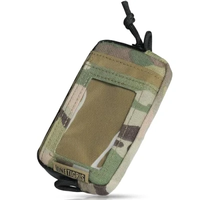 Image of Front Pocket Wallet with Zippers OneTigris Small Coin Purse Tactical Nylon Minimalist for Men Women, Multicam, Dimensions: 4.7&quot;*2.7&quot;*1&quot;/12cm*7cm*2.5cm, Mini
