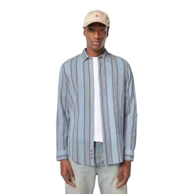 Image of Scotch and Soda Shirt Crinkled Stripe Light Blue Multicolour size M