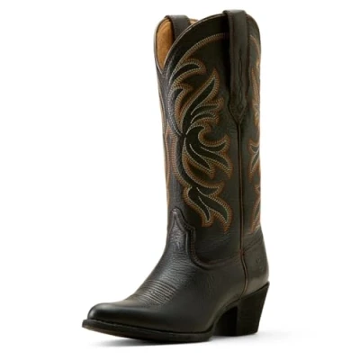 Image of ARIAT Heritage J Toe Women&#039;s Duratread Pull Tab Western BTS Mid Calf Boots (Black, UK 7)