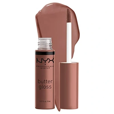 Image of NYX PROFESSIONAL MAKEUP Butter Gloss Brown Sugar, Non Sticky Lip Butterscotch (Neutral Light Brown)