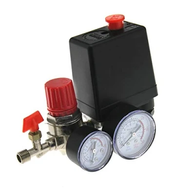 Image of YINETTECH Air Compressor Pressure Valve Switch Control Relief Regulator Gauges 90 120 PSI