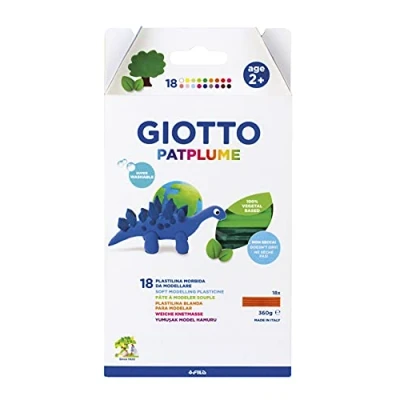 Image of GIOTTO Patplume Soft Modelling Clay, 18 Assorted Colours, 20g, Vegetable Based Formula, Super Washable, Ideal for Children, Parties and Schools