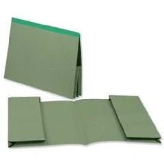 Image of Guildhall Double Pocket Legal Wallet Manilla Foolscap 315gsm Green (Pack 25)