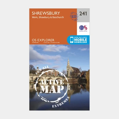 Image of Explorer Active 241 Shrewsbury, Wem, Shawbury &amp; Baschurch Map With Digital Version