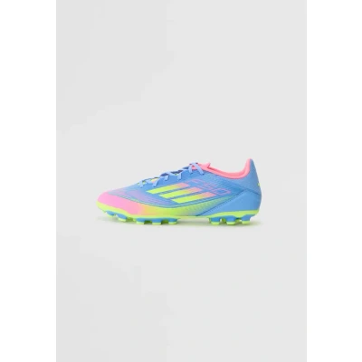 Image of adidas Performance F50 League Moulded stud football boots, Men&#039;s, Size: 65, Blue fusion/lucid lemon/lucid pink shoes