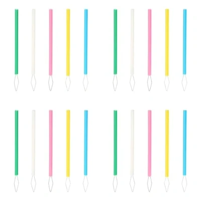 Image of FOLODA 20 Pcs Colorful Sewing Threader For Quilting Easy To Insert Cylindrical Needle Tool ABS