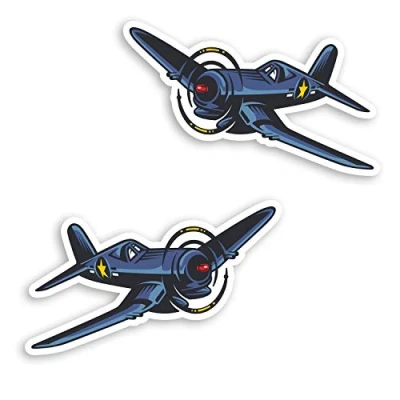 Image of 2 x 10cm Corsair Airplane Vinyl Stickers American Fighter Plane Sticker #29836