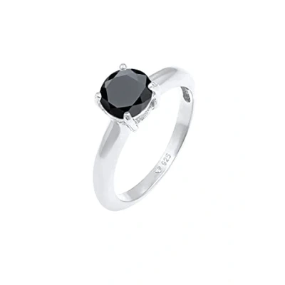 Image of Elli Ring Ladies Solitaire Classic with zirconia crystal in 925 sterling silver