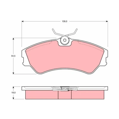 Image of 701698151 brake pad set TRW GDB862 not prepared for wear indicator with caliper screws accessories VOLKSWAGEN: Transporter 4