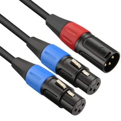 Image of JOMLEY XLR Male to Female Y Splitter Cable, 1 2 Microphone Cord Balanced Adapter Patch Cable 1.5 meter