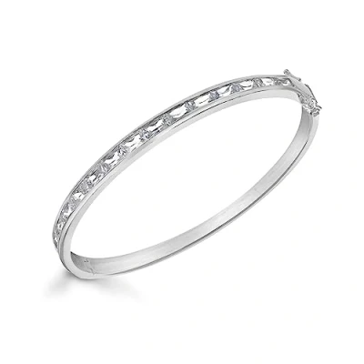 Image of Tuscany Silver Women&#039;s Sterling Baguette Cubic Zirconia Bangle