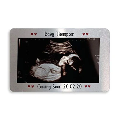 Image of Red Ocean Gift for New Dad Metal Wallet Card Insert Pregnancy Daddy to Be Fathers Day