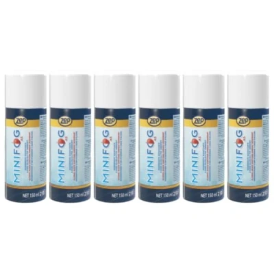 Image of Zep Minifog Apple 6 X 150ml Scented, Sanitises &amp; Freshens, Industrial Air Freshener Odour Bomb Room Deodoriser, Sanitising Spray, Fresheners For Home Sprays