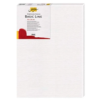 Image of KREUL Solo Goya 61824 Stretched Canvas Basic Line Stretcher Frame 18 x 24 cm with Cotton Primed 4 Positions Ideal for Oil, Acrylic and Gouache Paints