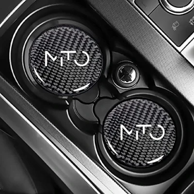 Image of JJRY 2PCS Car Cup Holder Coasters for Alfa Romeo MITO Insert Mat Anti Slip Coaster Interior Accessories,2pcs Black