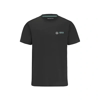 Image of Mercedes AMG Petronas Formula One Team Official 1 Merchandise Small Logo T Shirt Black XXL