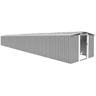 Image of vidaXL Garden Shed Grey 257x990x181 cm Galvanised steel