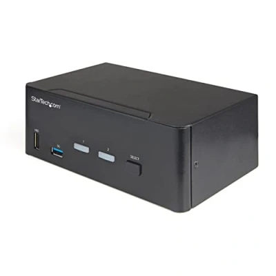 Image of StarTech.com 2 Port Dual Monitor HDMI KVM Switch 4K 60Hz Ultra HD HDR Desktop 2.0 with USB 3.0 Hub (5Gbps) &amp; 4x HID, Audio Hotkey Switching TAA (SV231DHU34K6)