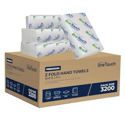 Image of Z Fold Paper Towels White Interfold Embossed Hand Towel 2ply C Multi Tissue (Paper, 3200)