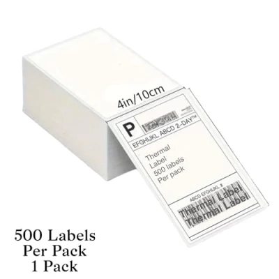 Image of Thermal Labels 100x150mm 4x6 Inch, Self Adhesive Address Label Compatible with Printers Direct for Shipping &amp; Labelling (500)