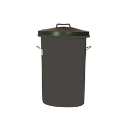 Image of Black Heavy Duty Cylindrical Storage Bin With Lid