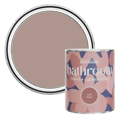 Image of Rust Oleum Pink Moisture Resistant Bathroom Wood &amp; Cabinet Paint In Satin Finish Haversham 750ml