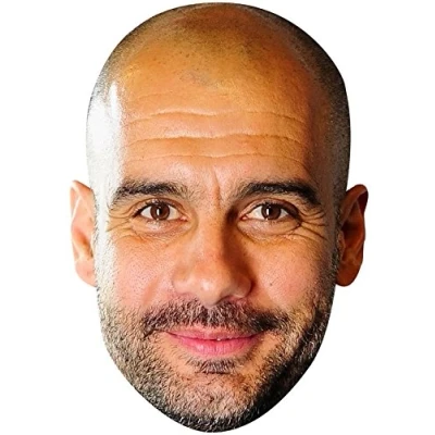 Image of FoxyPrinting PEP GUARDIOLA JB Footballer Fancy Dress Cardboard Celebrity Party Face Mask
