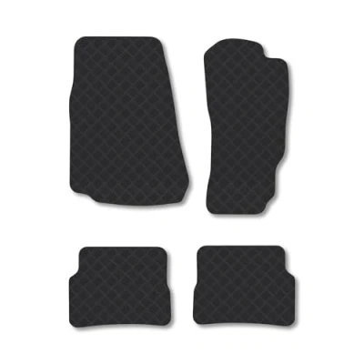 Image of Rubber Car Mats Compatible with Mazda Rx8 (2003 2012) Tailored Fit Floor Set Accessory Black Custom 4 Pieces Clips Anti Slip Backing, Heavy Duty &amp; Waterproof