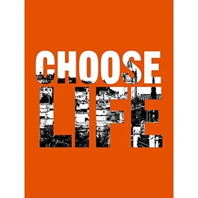Image of Wee Blue Coo Quote Choose Life Scotland Trainspotting Edinburgh Art Print Poster Wall Decor 12X16 Inch