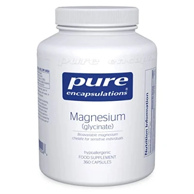 Image of Pure Encapsulations Magnesium (Glycinate) 120mg Bioavailable Chelate Tiredness and Fatigue Supplement 360 Capsules