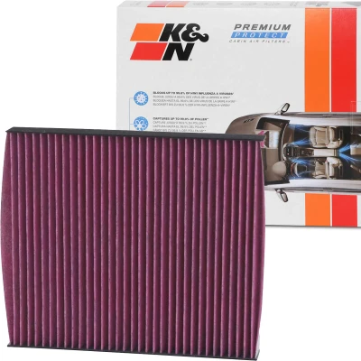 Image of 6Q0819653, 6Q0819653B, JZW819653A Pollen Filter K&amp;N Filters DVF5002 Activated Carbon 248mm 32mm Square VOLKSWAGEN: Polo V Hatchback