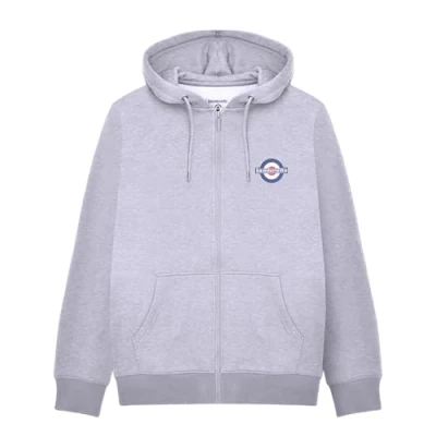 Image of Lambretta Mens Full Zip Hoody Sweatshirt Hoodie Jacket Grey 4XL