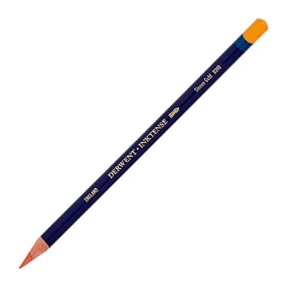Image of Derwent Inktense Permanent Watercolour Single Pencil, Sienna Gold (0240), 4mm Premium Core Strength, Water Soluble, Ideal for Drawing, Colouring &amp; Painting on Paper Fabric, Professional Quality (2301855)