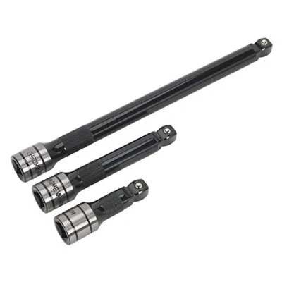 Image of Sealey Premier Wobble/Rigid Extension Bar Set 3pc 1/2&quot;Sq Drive Black Series