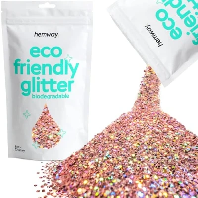 Image of Biodegradable Glitter Rose Gold Holographic Eco Friendly Plant Based Bio Extra Chunky for Face Body Hair Craft Resin Festival Makeup Eyeshadow 100g / 3.5oz