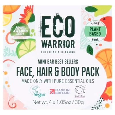 Image of Eco Warrior Mini Soap Gift Set Vegan, Cruelty Free, No SLS or Parabens, Little Company For Her, Organic Body &amp; Hand Bars 4 x 30g