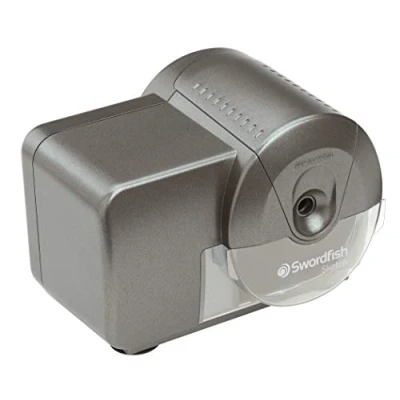 Image of Swordfish ‘Sketch’ Electric Pencil Sharpener with Replaceable Helical Blade and Auto Stop Function [40050], grey, 8 mm