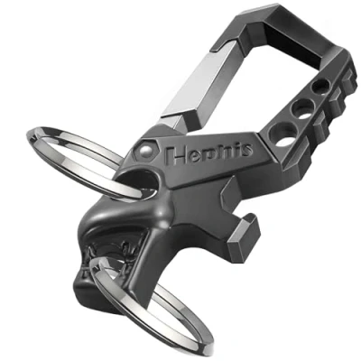 Image of Hephis Heavy Duty Key Chain Bottle Opener,Carabiner Car Chains for Men and Women(Black Gold) …