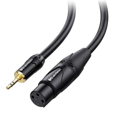 Image of Cable Matters Unbalanced 3.5mm to XLR 25 ft, Male Female 1/8 Inch Cable, Feet