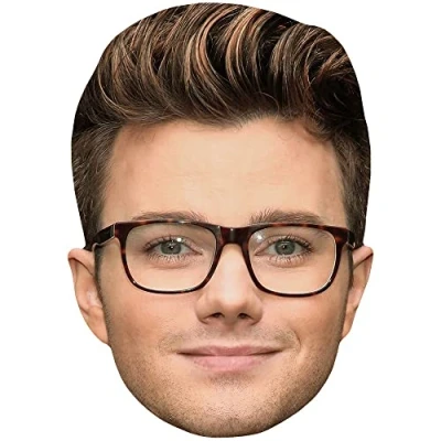 Image of Chris Colfer (Glasses) Celebrity Mask, Flat Card Face, Fancy Dress Mask